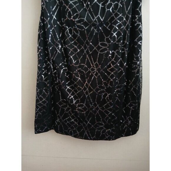 AMERICAN LIVING Black Sleeveless Sequin Dress Glam Party Evening Size 8 Nwts - Picture 3 of 7
